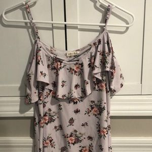 Juniors off the shoulder tank top